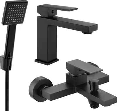 Produktbild von Mexen Uno R45 Badewannenset, Schwarz - 71403R45-70