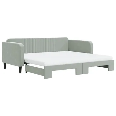 Produktbild von VidaXL 3197094, Sofabett, Grau, Schaum, Metall, Polyester, Holz, 2230 mm, 1100 mm