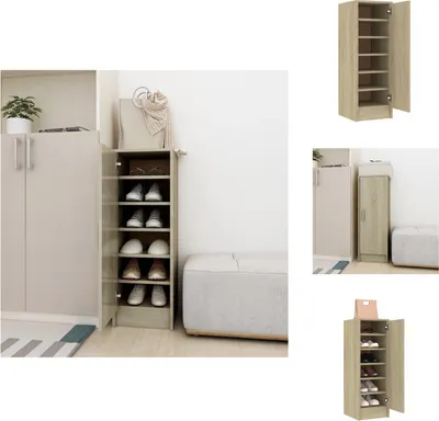 Image de vidaXL Armoire à chaussures Chêne Sonoma 32x35x92 cm Bois composite - Étagères et armoires à chaussures