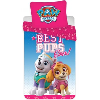 Zdjęcie produktu dla Paw Patrol Best Girls Ever poszwa na kołdrę dla dzieci 100×135 cm, 40×60 cm
