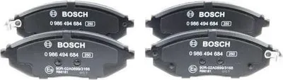 Produktbild von Bosch BP1679 - Auto Bremsbeläge vorne - Bosch-Qualität - für leises Bremsen mit wenig Staub - ECE-R90 - kupferfrei - 1 Set mit 4 Bremsbelägen
