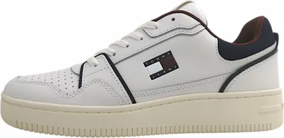 Image de Tommy Hilfiger TJM Retro, chaussures de sport pour hommes, lacets, baskets, blanc, style décontracté