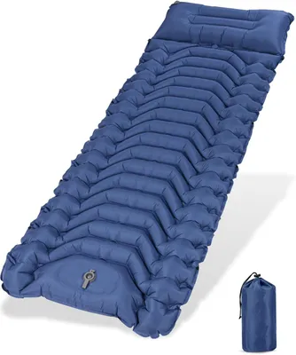 Productafbeelding van Campingmatras zelfopblazend met voetperspomp, kussen, opvouwbaar, voor camping