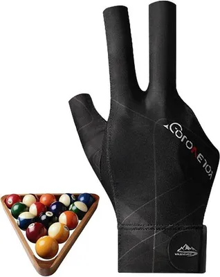 Produktbild von Professionelle Snooker- und Billardhandschuhe, atmungsaktiv, antislip, verstellbar, links, schwarz