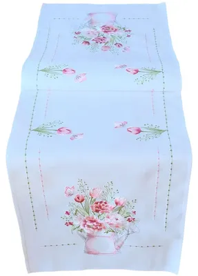Produktbild von Tischläufer LEA Blumenstrauß & Gießkanne Polyester 40 x 140 cm
