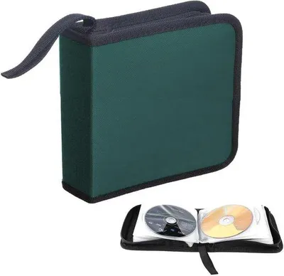 Image de Boîte à CD pour 44 disques - Vert - Sac de transport pour la voiture et la maison