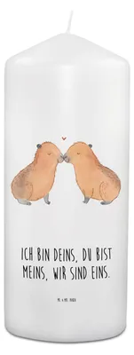 Produktbild von Mr. & Mrs. Panda Trauerkerze Capybara Liebe - Weiß - Geschenk, Beileidskerze, Kerze Für Verstorbene, Verliebt, Valentinstag, Erinnerungslicht, Tiere, Liebesbeweis