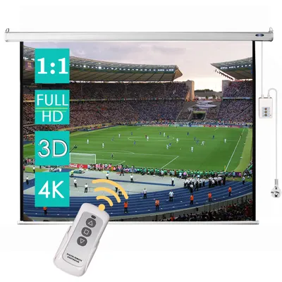 Produktbild von CCLIFE Beamer Leinwand elektrisch Motor Projektionsleinwand heimkino rolloleinwand, Größe:ektrische 152x152cm. 85 Zoll