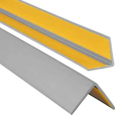 Produktbild von ProfiPVC Winkelprofil Selbstklebend Kunststoffwinkel aus PVC-Gummi, elastischer Kantenschutz, Eckschutzprofil, einfache Montage -35x35mm 1,10m, Grau