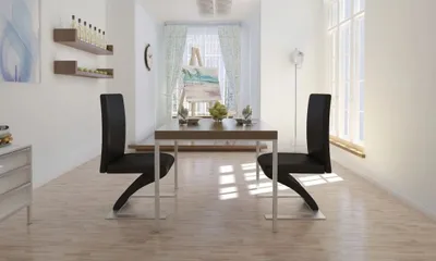 Produktbild von The Living Store Esszimmerstühle 2 Stk. Schwarz Kunstleder