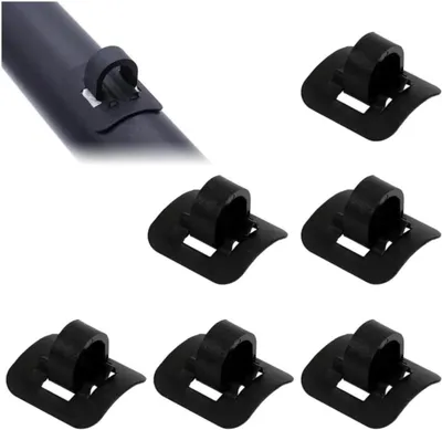 Productafbeelding van Fiets C-Clip Kabelgeleiding - Frame Kabelhouder - Fiets Kabel Organiseren - Zelfklevend Aluminium - 6 stuks - Zwart