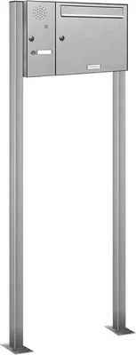 Produktbild von 1er Edelstahl Briefkasten Standanlage Freistehend mit Klingel