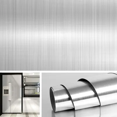 Edelstahl-Effekt Vinylfolie 5 m x 60 cm selbstklebend wasserdicht