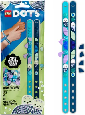Produktbild von LEGO 41942 DOTS Ozean Armband mit Anhängern, DIY Bastelset, Kinderschmuck-Set, Spielzeug für Kinder ab 6 Jahren, Freundschaftsbänder, Kinderarmband