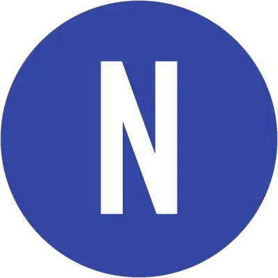 Produktbild von Dreifke® Aufkleber Gleich-/Wechselstromleiter Neutralleiter, Folie, Ø 12,5 mm...