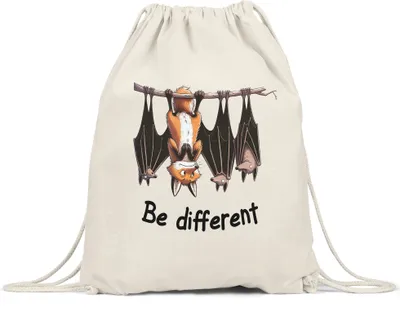 Produktbild von Be different Fuchs zwischen Fledermäusen Turnbeutel - Einzigartig Sein Geschenk
