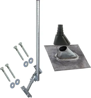 Produktbild von PremiumX BASIC X120-48F SAT Teleskop-Dachsparrenhalter 120cm Mast 48mm Dach Montage-Set Blei