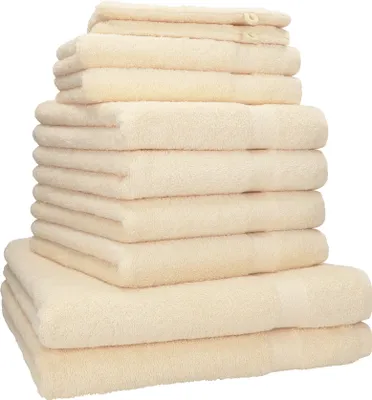 Produktbild von Betz 10-tlg. Handtuch-Set PREMIUM 2 Duschtücher 4 Handtücher 2 Gästetücher 2 Waschhandschuhe  Farbe: beige