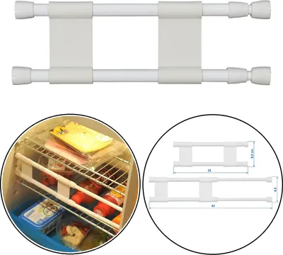 Produktbild von 1 x Klemmstange für Wohnmobil & Küche – Ausziehbar, 25,5–43 cm, Doppelstange, hält Geschirr sicher mit Vinylbeschichtung
