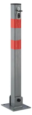 Obrázok produktu pre 4 ks rohových zábran, sklopná zábrana na parkovisko, s výstražnými pruhmi, 3 kľúče, VxŠxH: 65 x 15 x 13 cm, antracitovo-červená