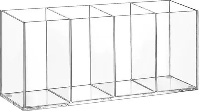 Produktbild von Stifthalter aus Acryl – Schreibtischorganizer mit 4 Fächern – Schreibtischorganizer – Organizer für Bürobedarf – Transparent – Nachhaltiges Design – Schreibtischorganizer