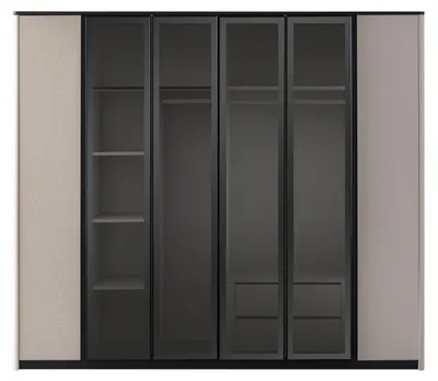 Produktbild von Kleiderschrank Garderobenschrank Schrank Moderne Holzschrank Grau