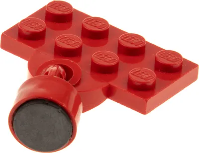 Produktbild von 1x Lego Eisenbahn Kupplung Platte 2x4 rot Magnet Zylinder kurz Zug x547b 737ac01