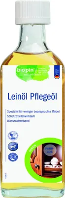 Produktbild von Biopin Naturfarben Leinöl Pflegeöl 250 ml farblos