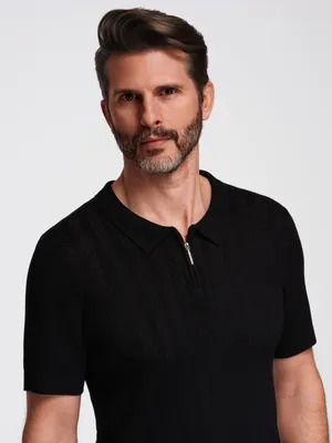 Obrázek produktu pro Ombre Clothing Pánské tričko s límečkem Ansiulphus černá XXL