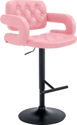 Produktbild von CLP Barhocker Dublin Kunstleder höhenverstellbar und drehbar pink Gestell Farbe schwarz