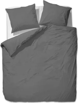 Produktbild von ETÉREA Mako Satin Bettwäsche 200x220cm + 2x 80x80cm - Ganzjahresbettwäsche Bettbezug Unifarben - Bettwäsche Set 200x220cm Bettbezug + 80x80cm Kissenbezug Mako Satin 3teilig - Green - Anthrazit