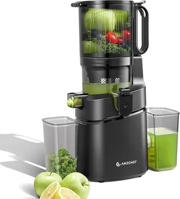 Produktbild von 250W Automatischer All-In-One Entsafter, 145MM Öffnung und 1,8L Kaltpresse für Gemüse und Obst, Entsafter Slow Juicer  mit Dreifachem Filter - Schwarz