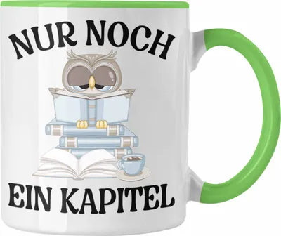Produktbild von Trendation - Nur Noch Ein Kapitel Tasse für Leseratte Geschenk Bücher Lesen (Grün)