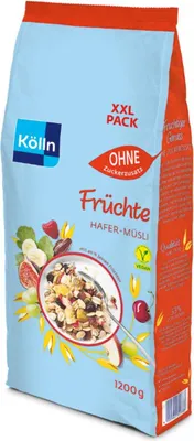 Produktbild von Kölln Müsli Früchte ohne Zuckerzusatz, Sparpack 1200g