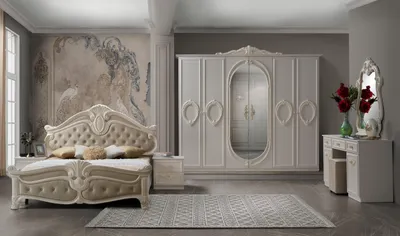 Produktbild von Schlafzimmer Set Nora in Weiß / Beige im Barock Design
