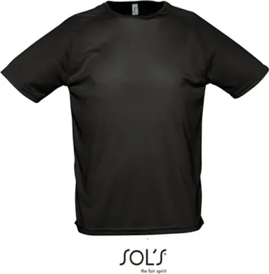 Immagine prodotto di SOLs 11939 | Maglietta sportiva Raglan da uomo - Colore: Nero - Taglia: 3XL