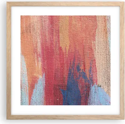 Produktbild von Gerahmtes Poster - Rahmen in heller Eiche - Die Farben Farben Abstraktion - 40x40 cm - Wand Bild - Wanddeko - Wandbilder - Kunstposter - Wandposter - Bilderrahmen - Bilder - P2NAC40x40-5069