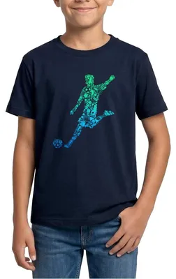 Produktbild von Spreadshirt Fußball Geschenk Fussballspieler Geschenkidee Teenager T-Shirt, 152/164 (12-14 Jahre), Navy