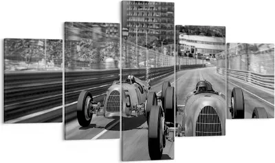 Produktbild von Bild auf Leinwand - Leinwandbild - 5 Teile - Formel 1 Retro - 125x70cm - Wand Bild - Wanddeko - Wandbilder - Leinwanddruck - Bilder - Wanddekoration - Leinwand bilder - Wandbild - EA125x70-4843
