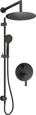 Image de Concealed shower set with rail - with overhead shower