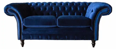 Zdjęcie produktu dla Meble biurowe do siedzenia Chesterfield wyposażenie sofa kanapa 2 siedzenia tekstylny niebieski