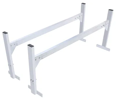 Produktbild von VEVOR Dachleiterträger für Vans, 2-Stangen-Leiterträger aus legiertem Stahl, verstellbar von 1200-2000 mm, 227 kg Tragfähigkeit, Dachträger kompatibel mit Großraumvans mit Regenrinne, Chevrolet Express, GMC Savana, 400 lbs, 2 Stangen-a