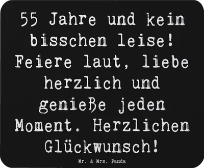 Produktbild von Mr. & Mrs. Panda Mouse Pad Spruch 55. Geburtstag - Schwarz - Geschenk, Meilenstein, Geburtstagsgeschenk, fünfzigster, mauspad laptop, Happy Birthday, mousematte, Mousepad