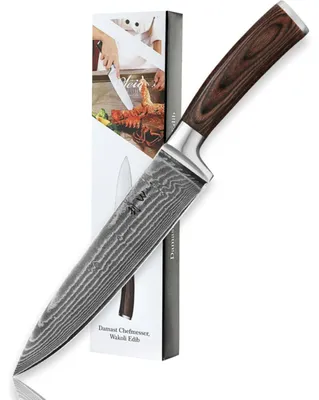 Koksmes 20 cm Damaststahl VG10 60±2 HRC Pakkaholzgriff