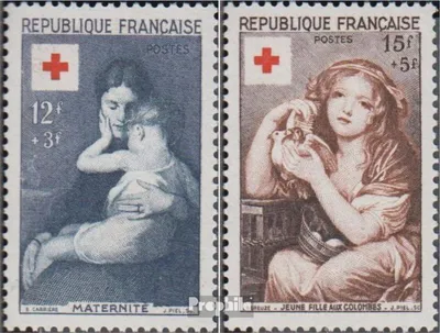 Produktbild von Briefmarken Frankreich 1954 Mi 1032-1033 (kompl.Ausg.) postfrisch Rotes Kreuz
