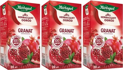Produktbild von Herbapol Granatapfel Tee 60 Teebeutel - Früchtetee und Kräutertee Mischung