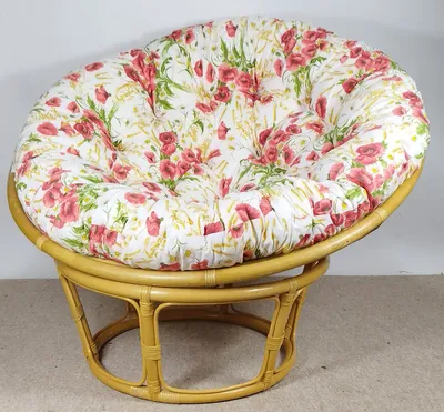 Produktbild von Rattan Papasan Sessel inkl. hochwertigen Polster, D 110 cm , Fb. Honig, Polster Living