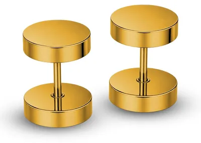 Produktbild von Ohrstecker mit Schraubverschluss Edelstahl 316L Gold 4–14 mm Fake Plug Tunnel - 8 mm