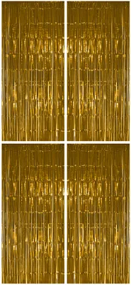 Produktbild von 4x Lametta Vorhang - gold - 91x244 cm