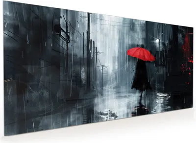 Produktbild von Küchenrückwand Spritzschutz Glas mit Motiv Regenschirm im Regen 40 x 40 cm